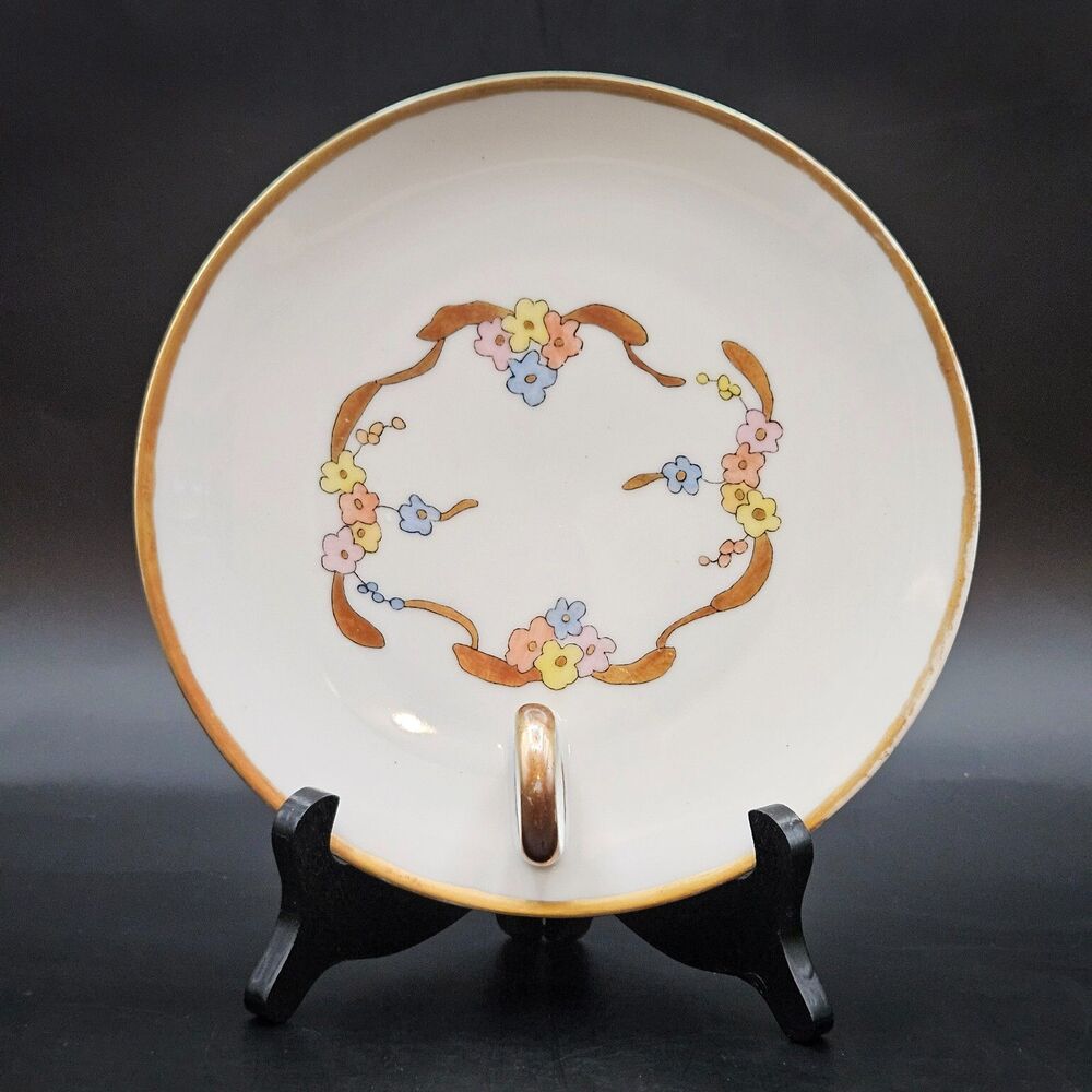 EPIAG Royal Porcelain Lemon Server Nappy Dish Gold Ring Handle Czech